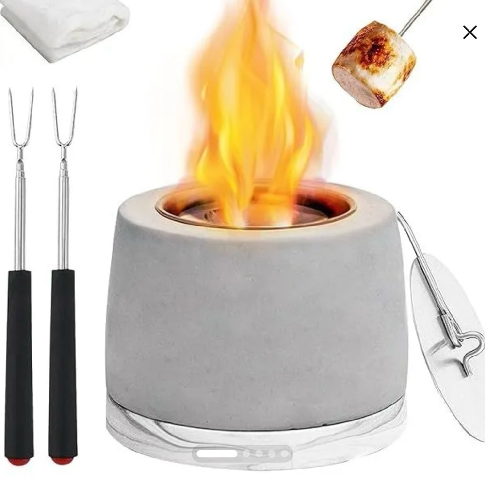 Tabletop Fire Pit with Roasting Sticks